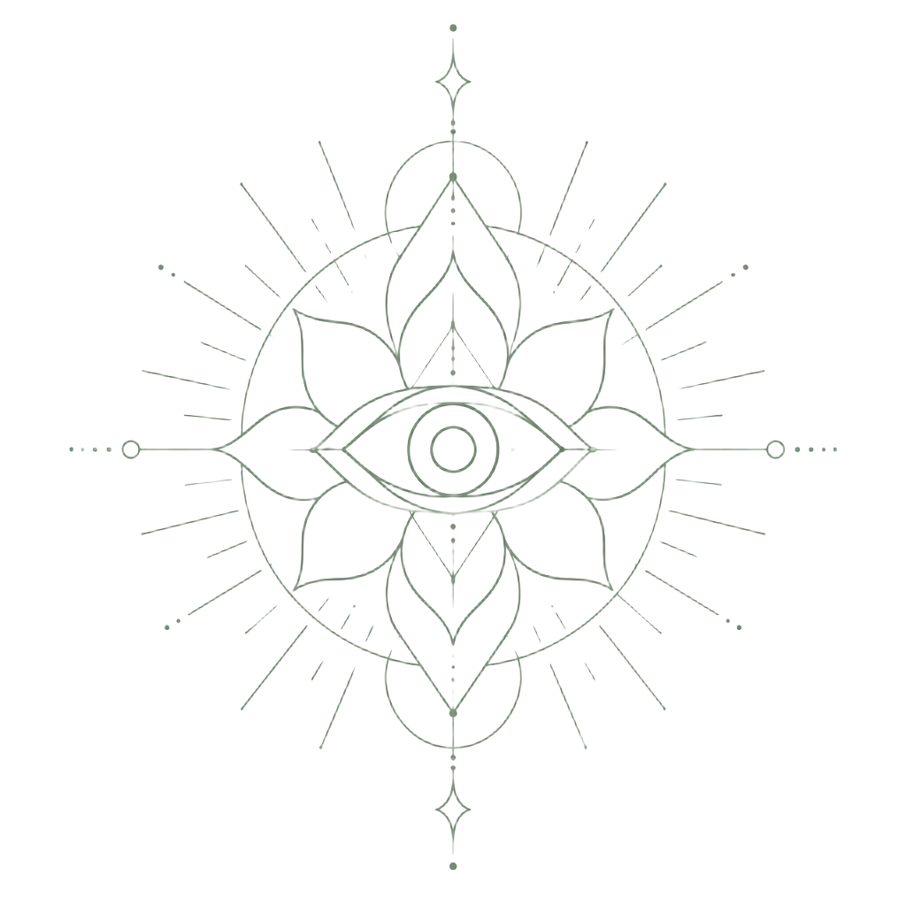 Eye and lotus sacred geometry symbol